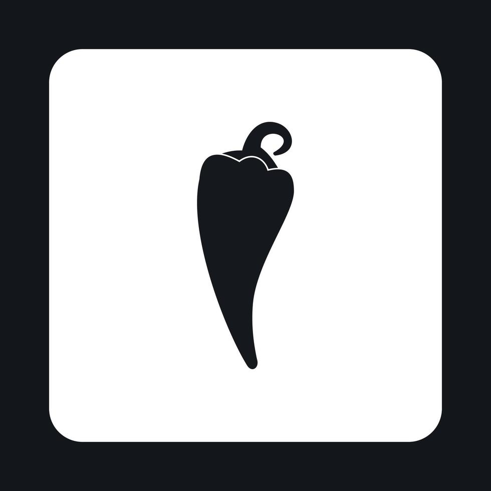 Hot pepper icon, simple style vector