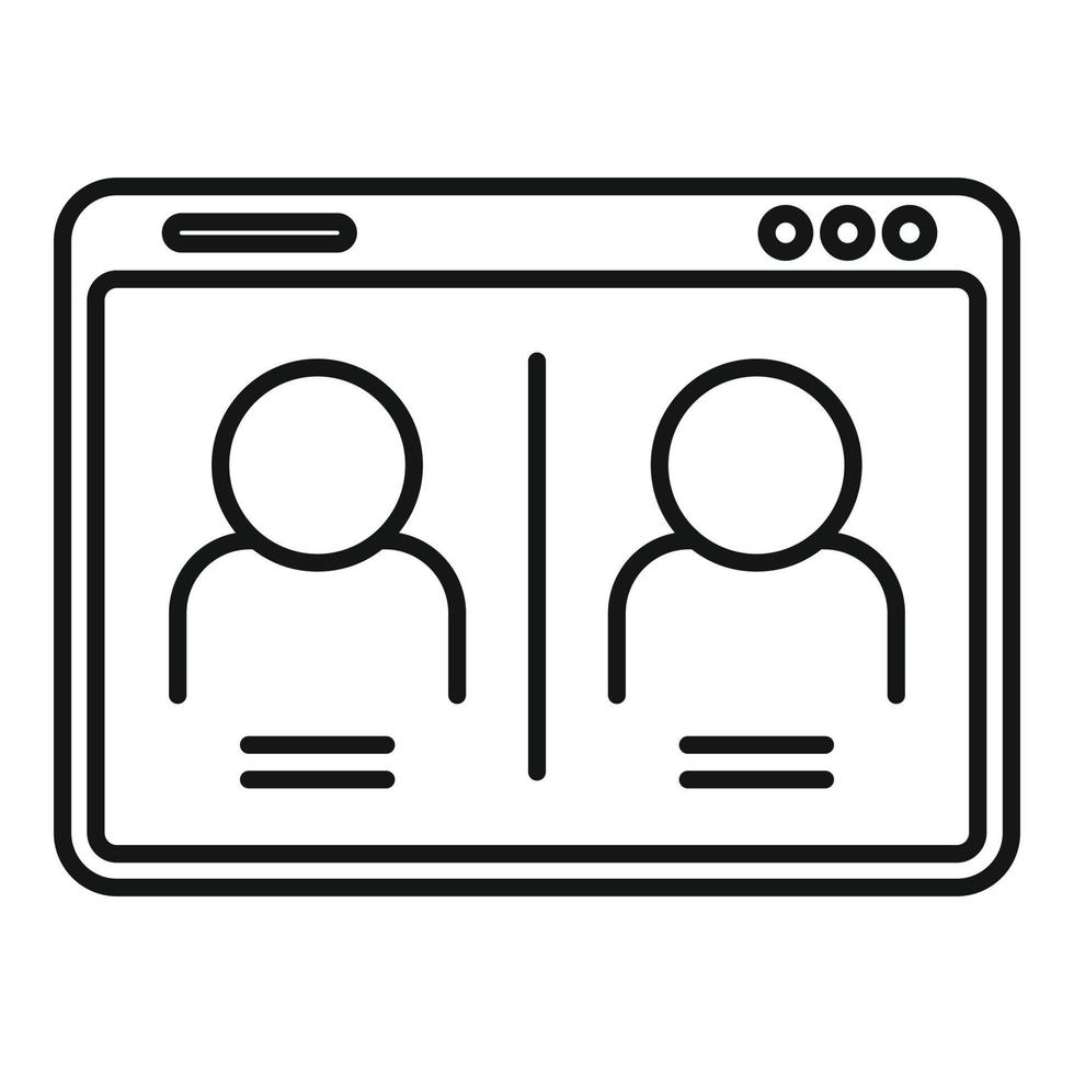 Chat online meeting icon, outline style vector
