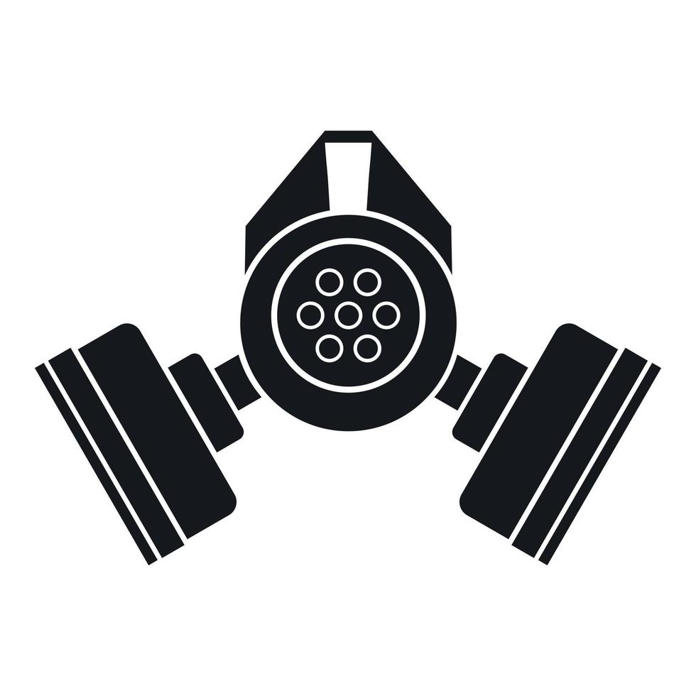 Gas mask icon, simple style vector