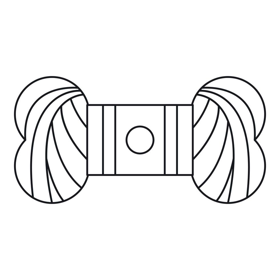 Skein of yarn icon, outline style vector