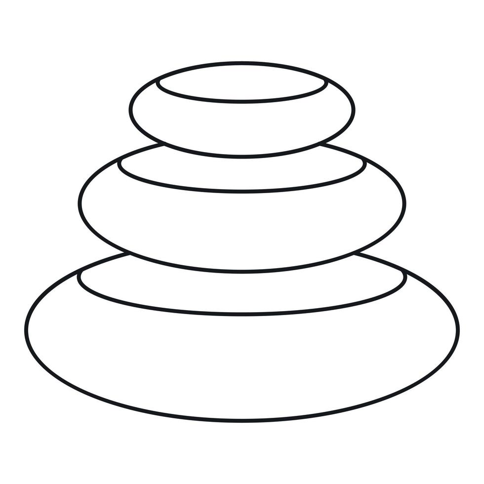 Stones for spa icon, outline style vector
