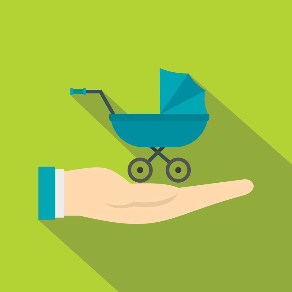 Baby pram protection icon, flat style vector