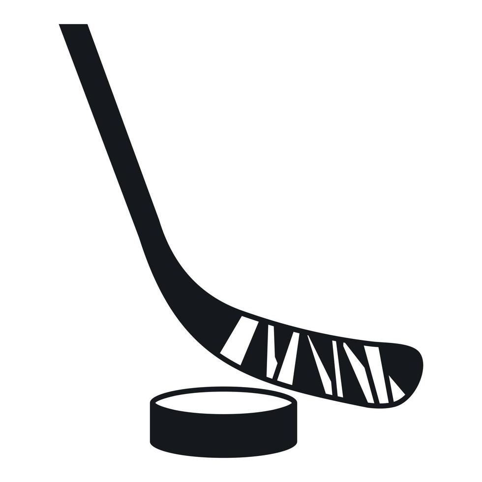 Stick and puck icon, simple style vector