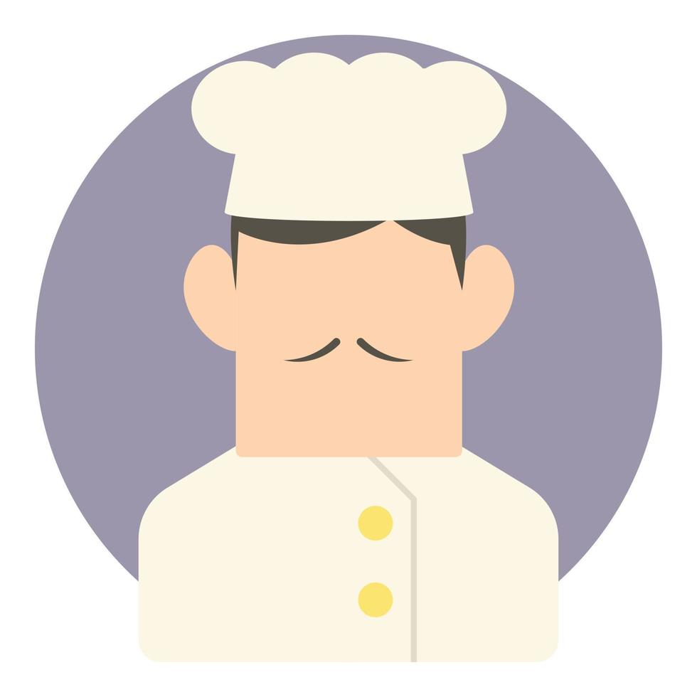 icono de chef, estilo plano vector