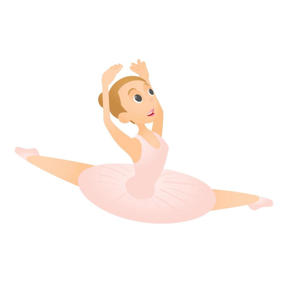 Ballerina jumps icon, flat style vector