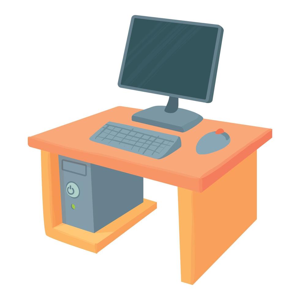 Desk icon, cartoon style vector