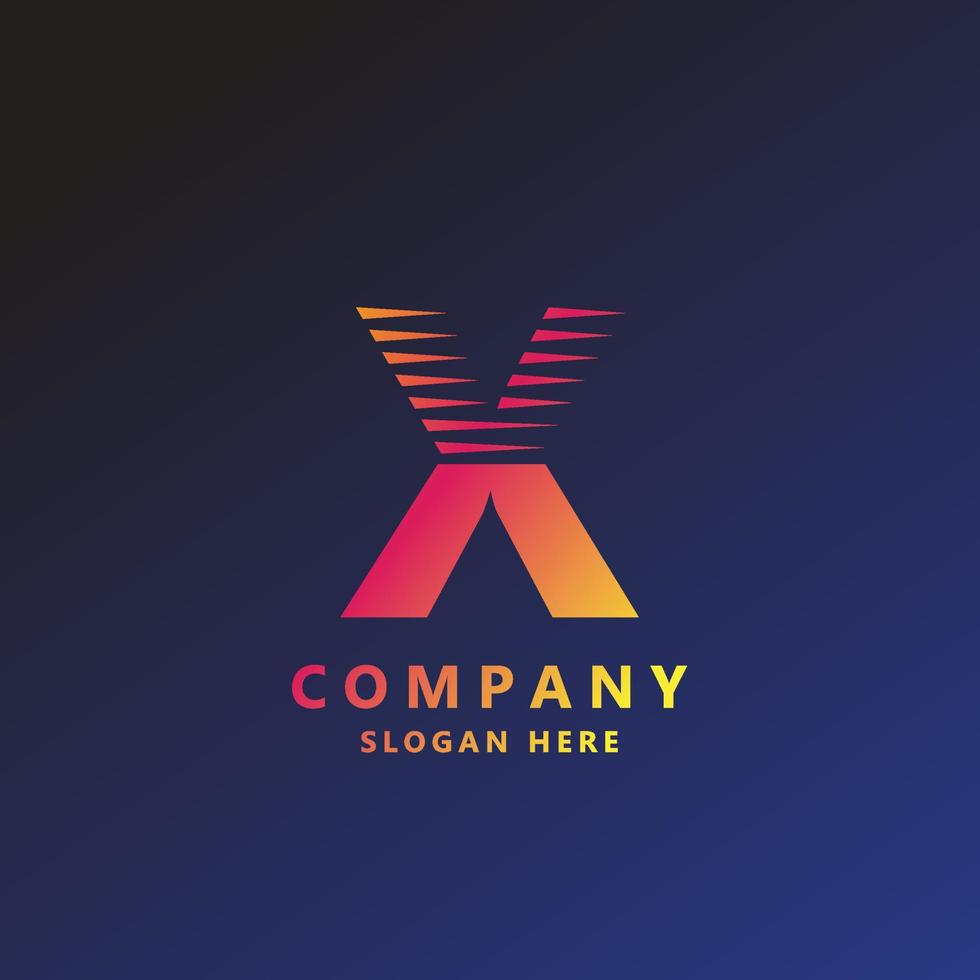 X gradient alphabet letter logo for branding and business. Gradient design for creative use in icon lettering vector