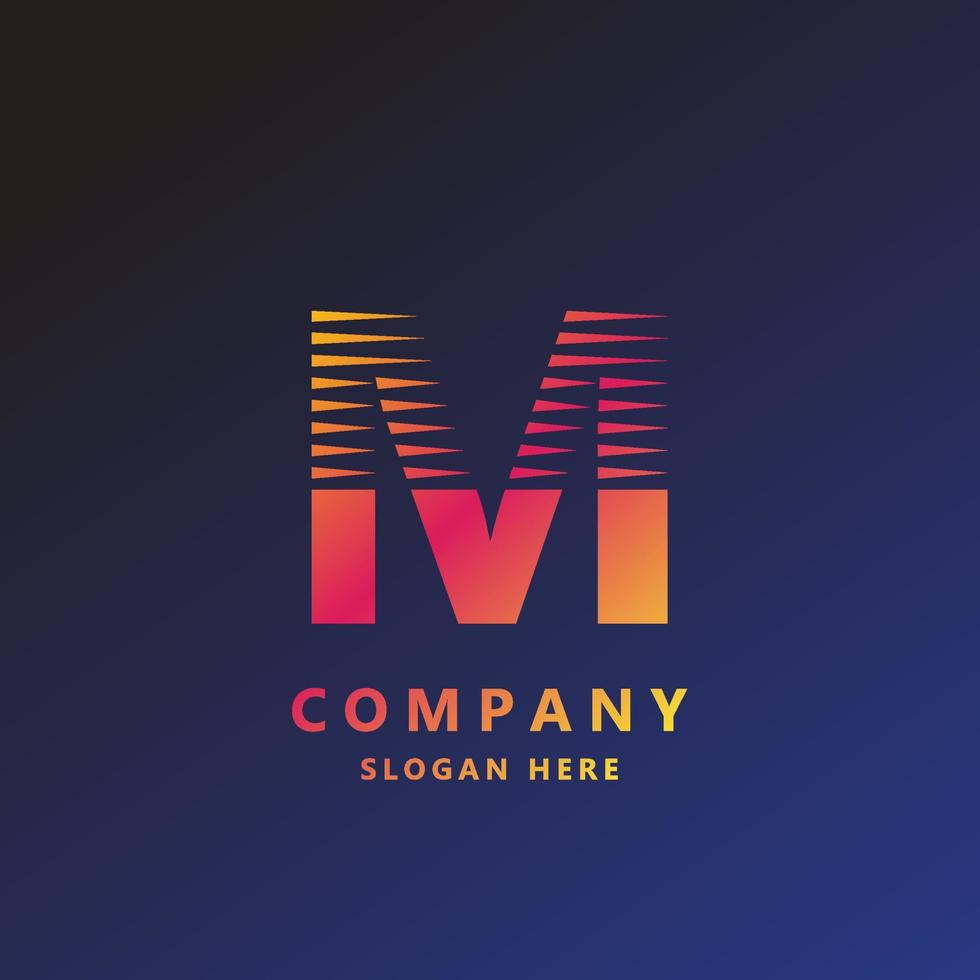 M gradient alphabet letter logo for branding and business. Gradient design for creative use in icon lettering vector