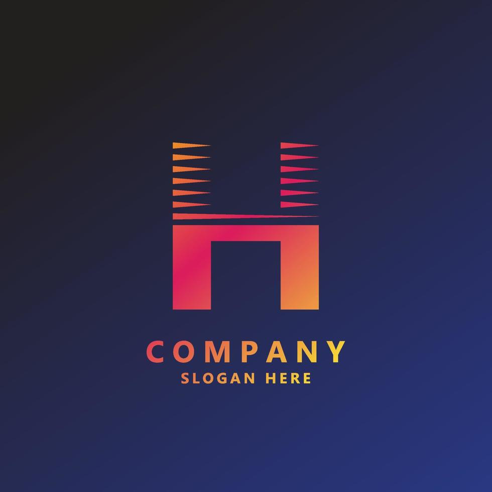 logotipo de letra del alfabeto degradado h para marca y negocios. diseño degradado para uso creativo en letras de iconos vector