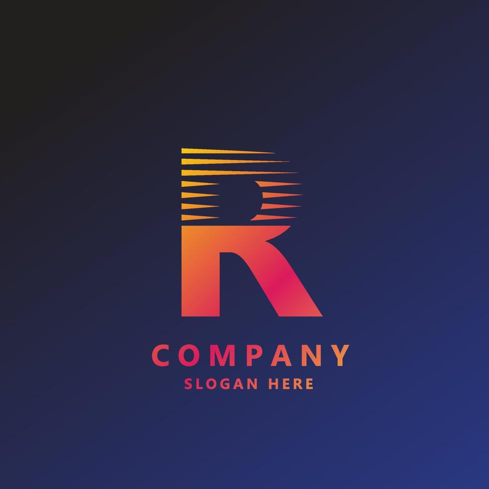 R gradient alphabet letter logo for branding and business. Gradient design for creative use in icon lettering vector