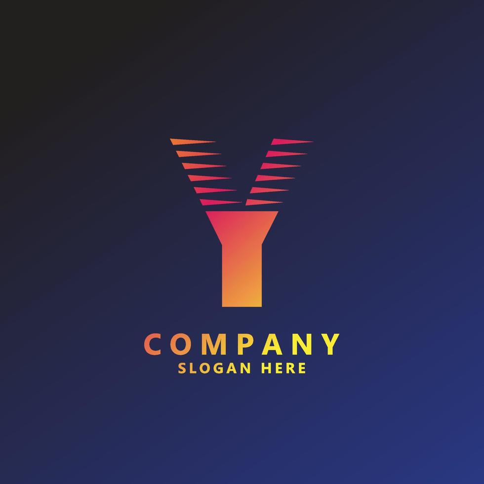Y gradient alphabet letter logo for branding and business. Gradient design for creative use in icon lettering vector