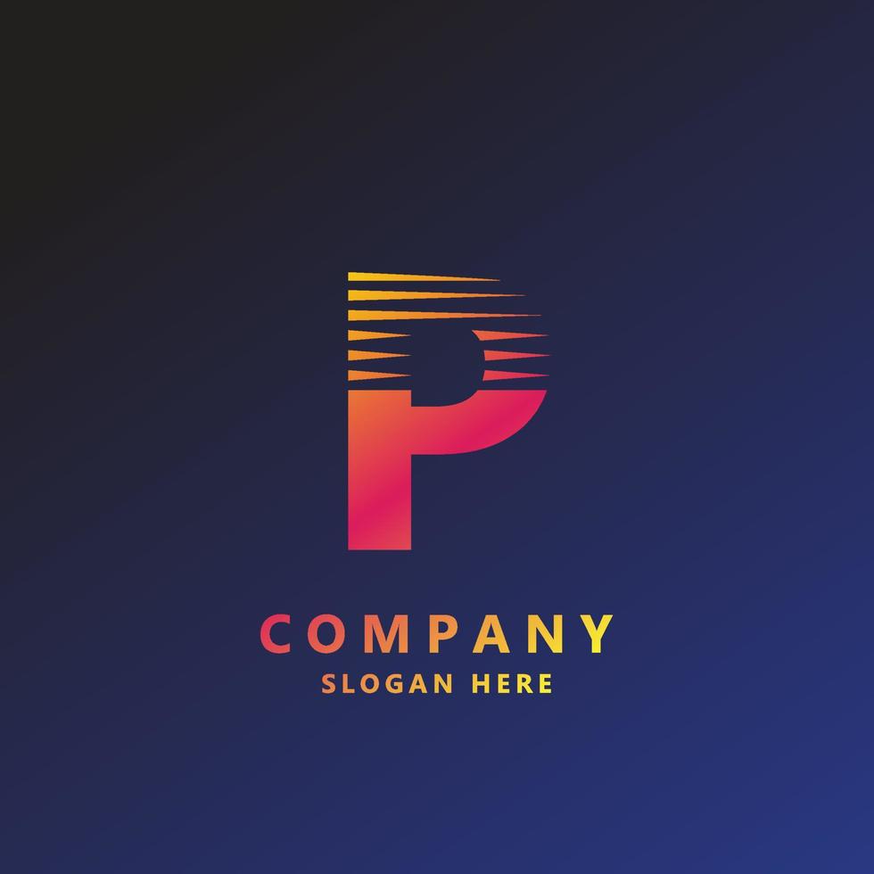 P gradient alphabet letter logo for branding and business. Gradient design for creative use in icon lettering vector