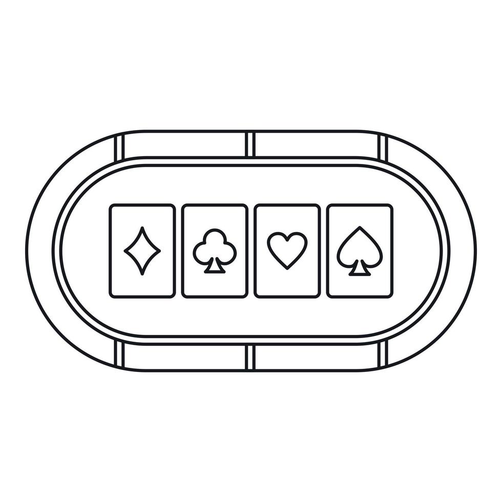 Poker table with playing cards icon, outline style 14673172 Vector Art