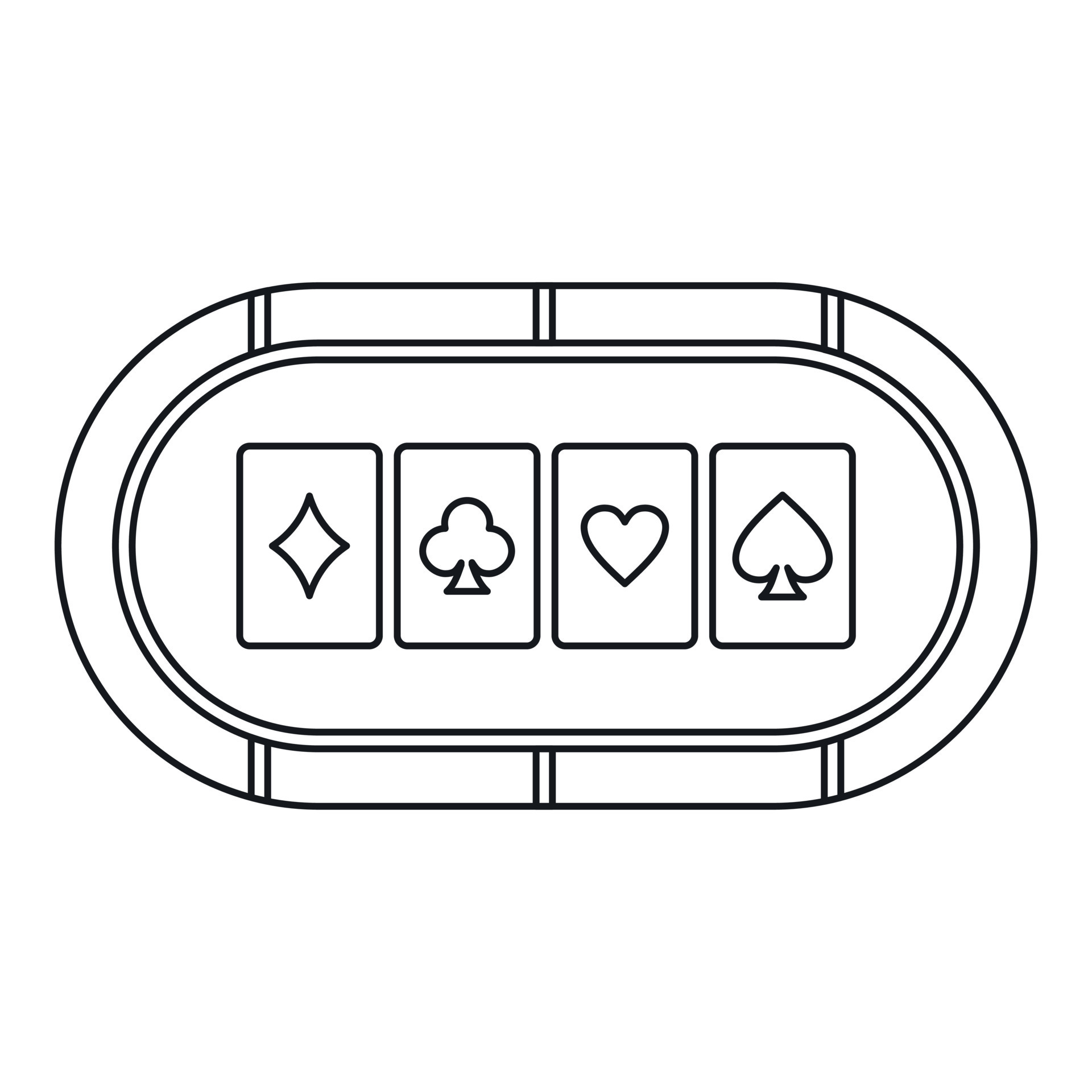 Poker table with playing cards icon, outline style 14673172 Vector Art