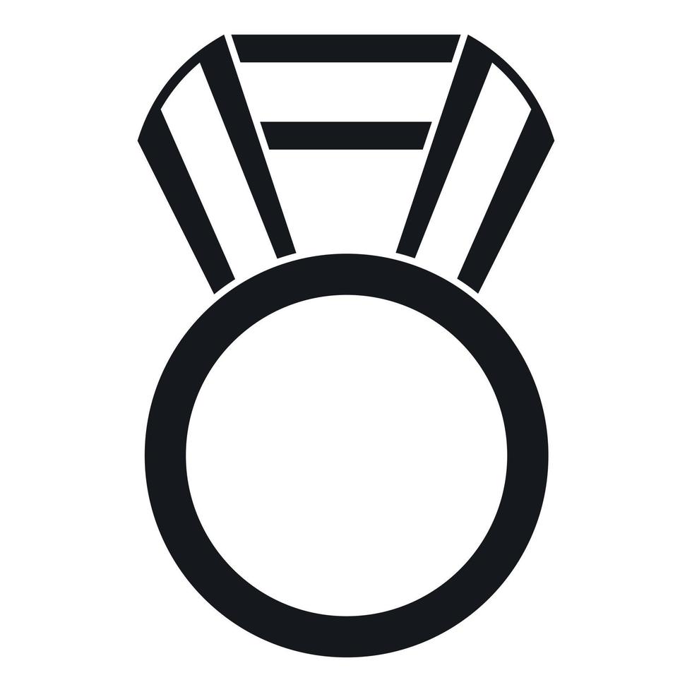 icono de medalla redonda, estilo simple vector