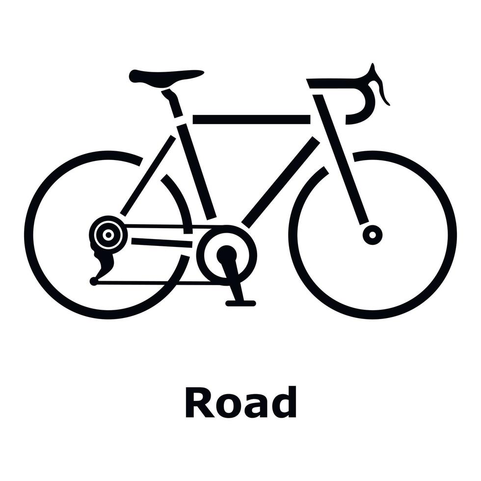 Road bike icon, simple style vector