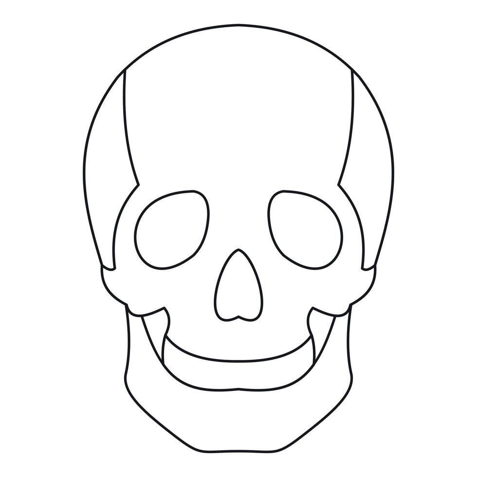 Skull icon, outline style vector