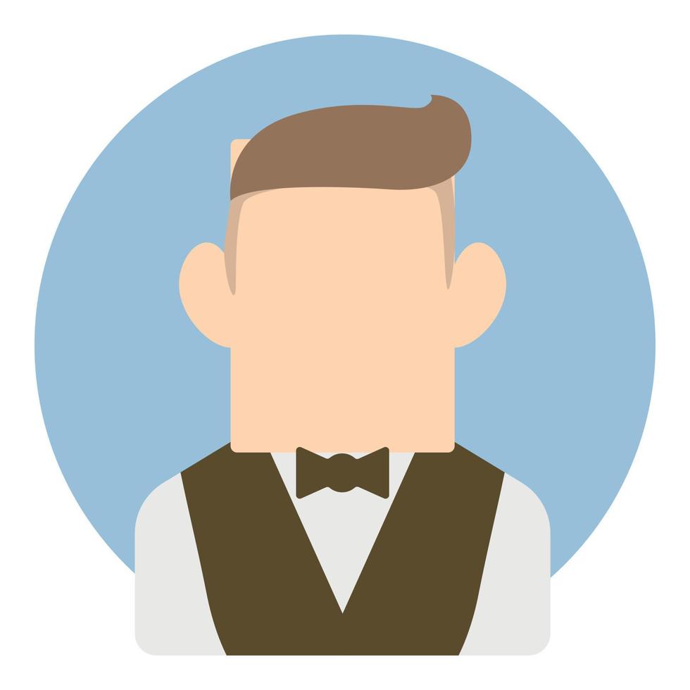 avatar hombre en traje icono, estilo plano vector