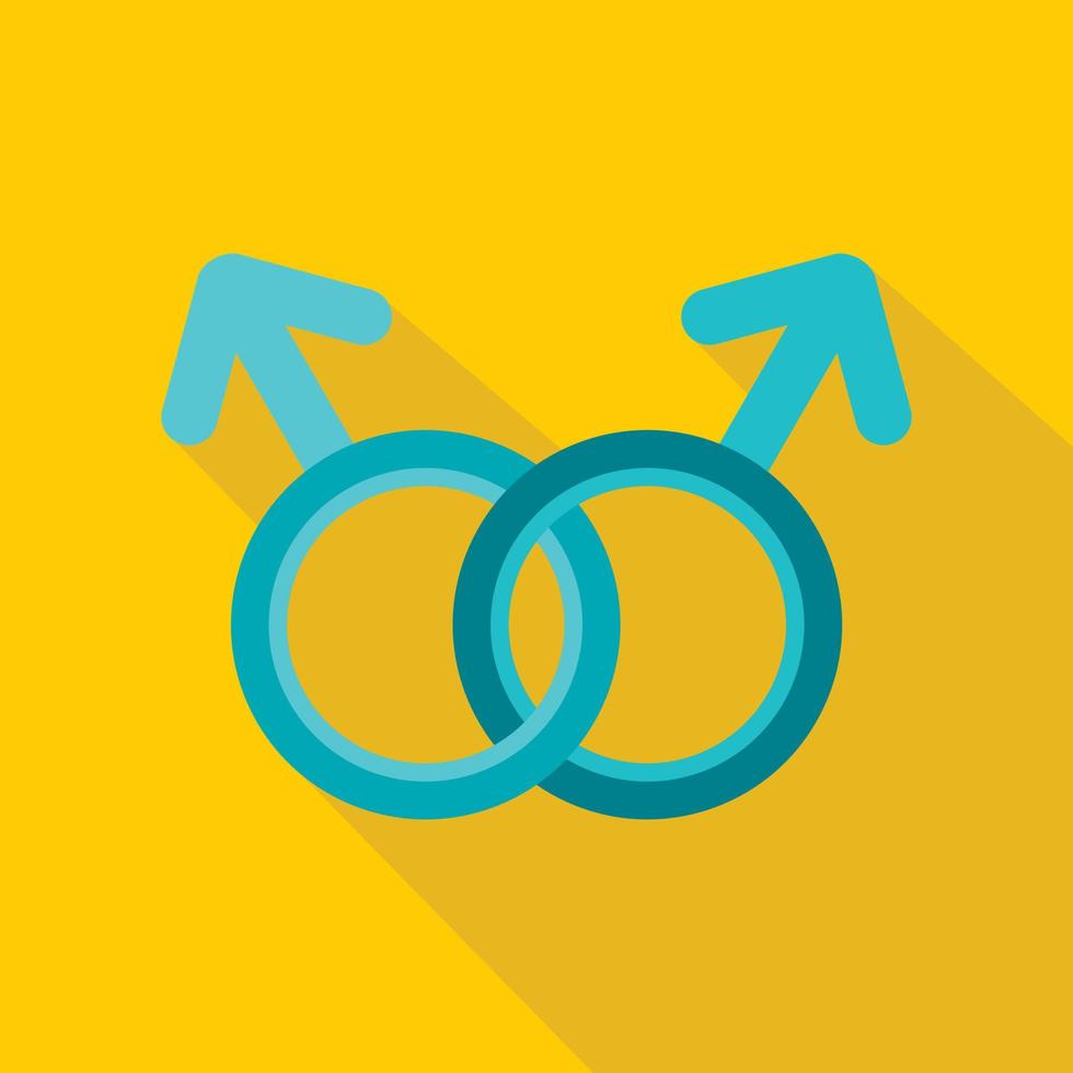 Gay love sign icon, flat style vector