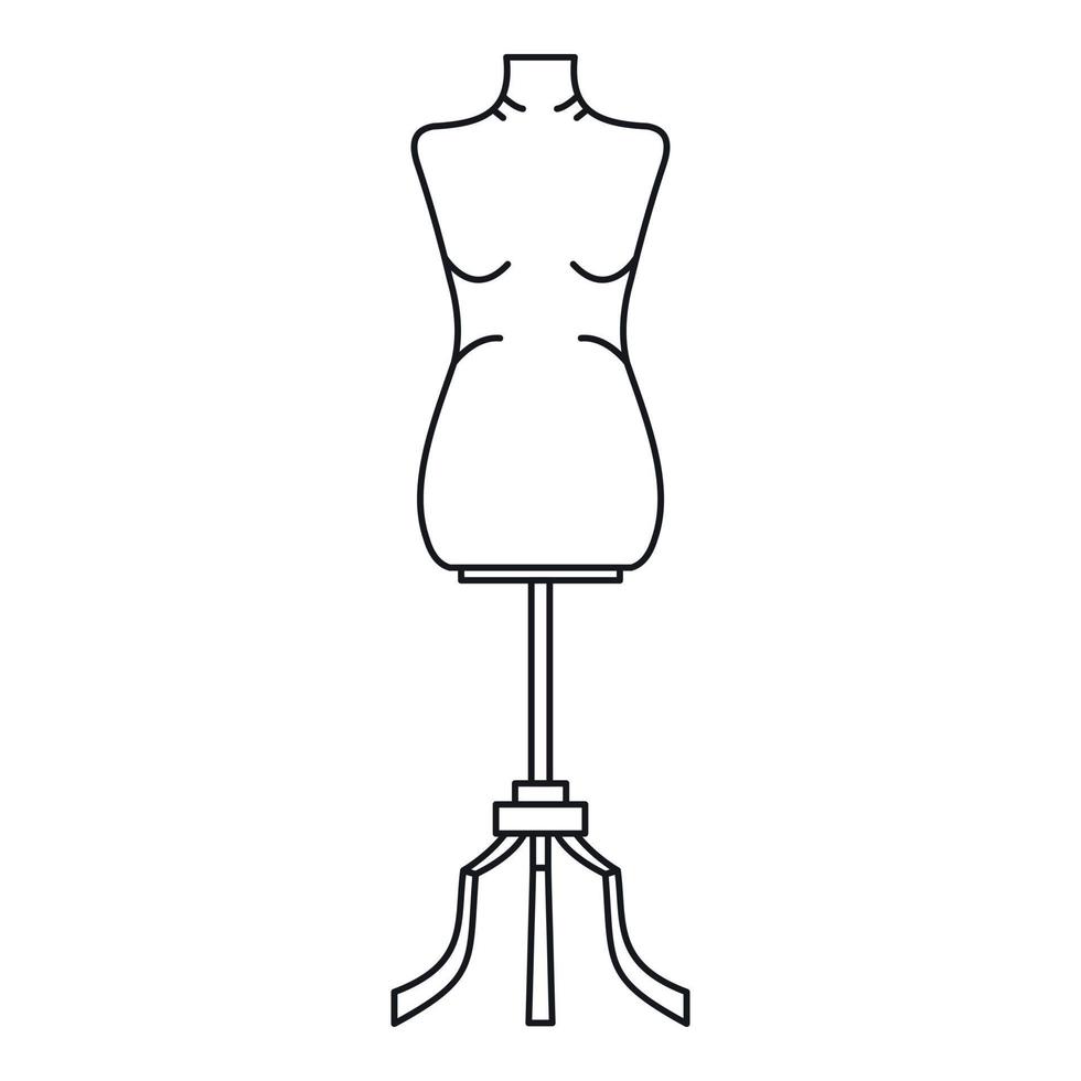 Sewing mannequin icon, outline style vector