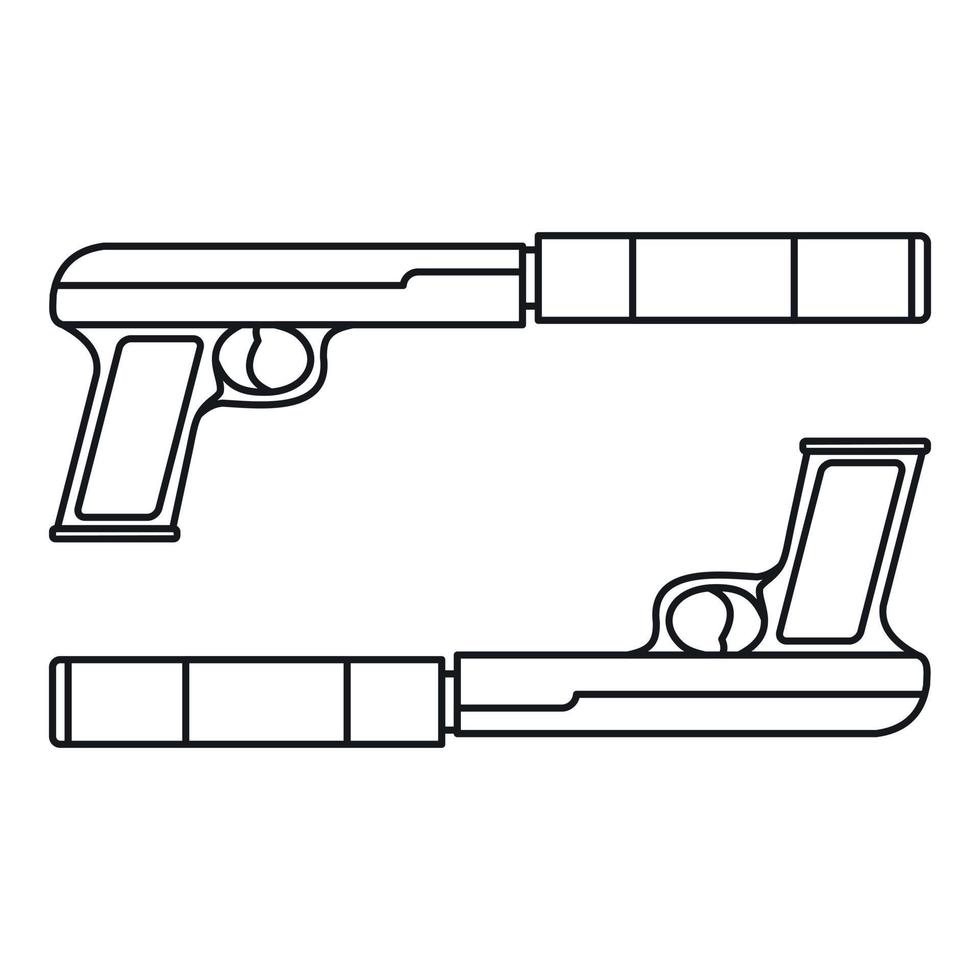 Gun icon, outline style vector