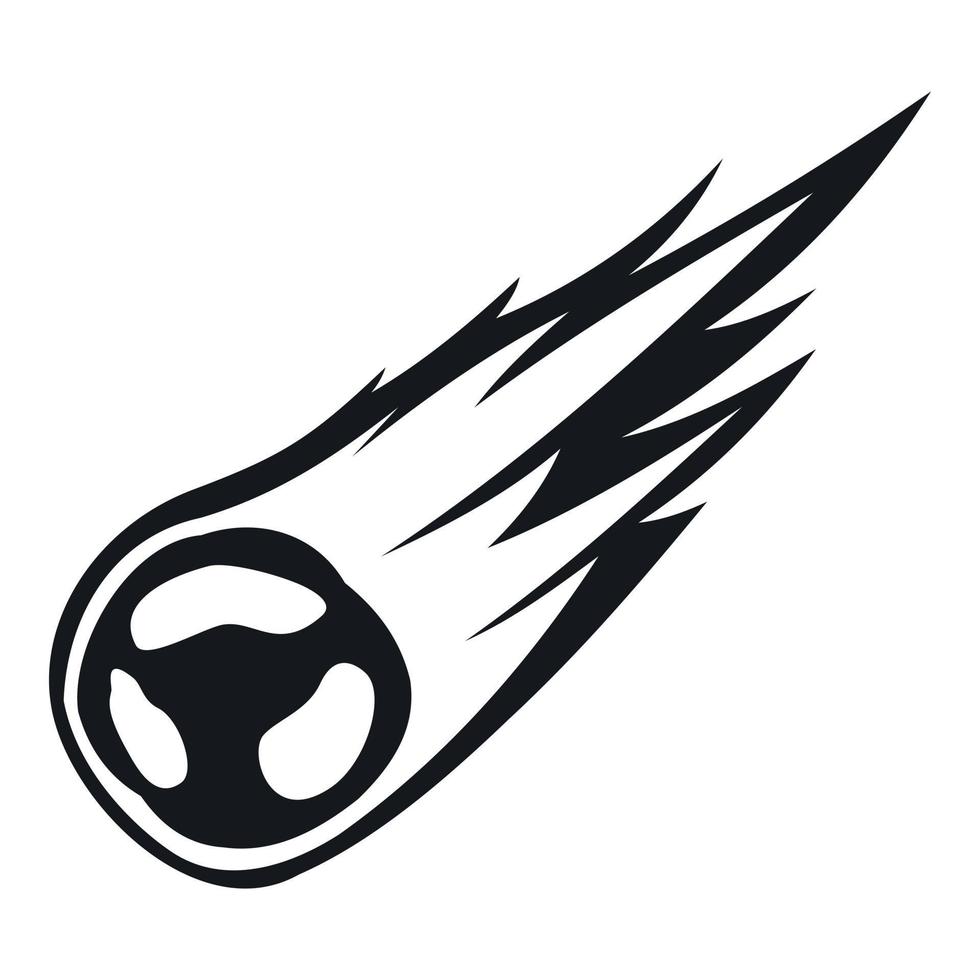 Falling meteor with long tail icon, simple style vector
