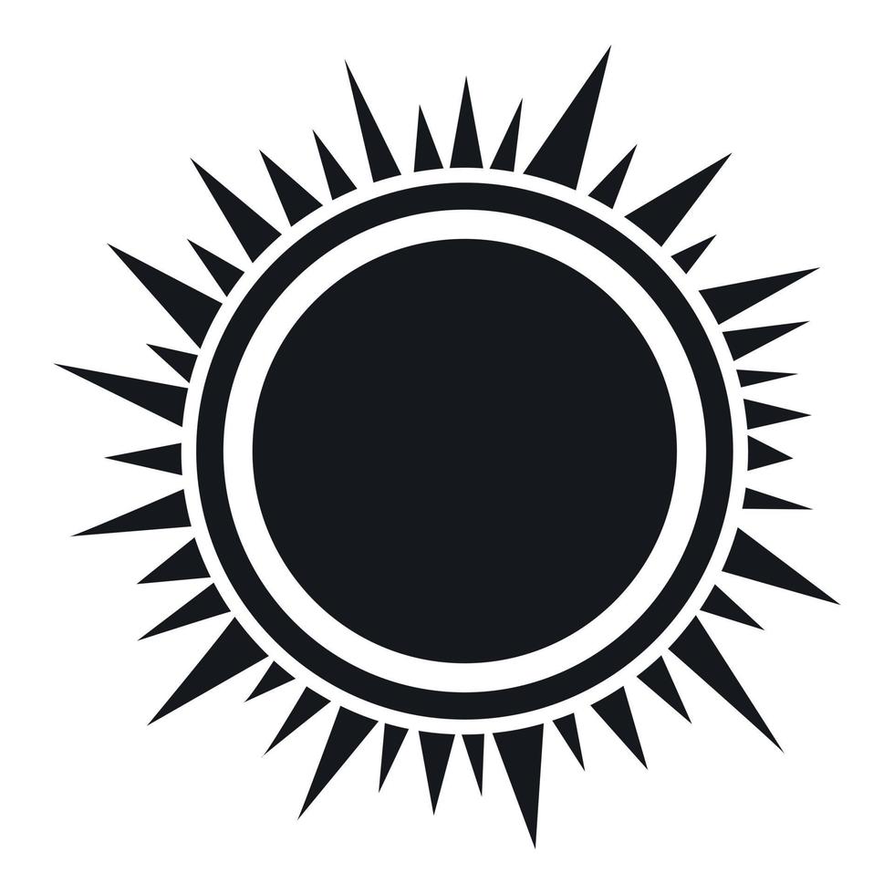 Sun icon, simple style vector