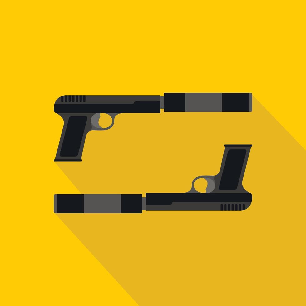 icono de pistola, estilo plano vector