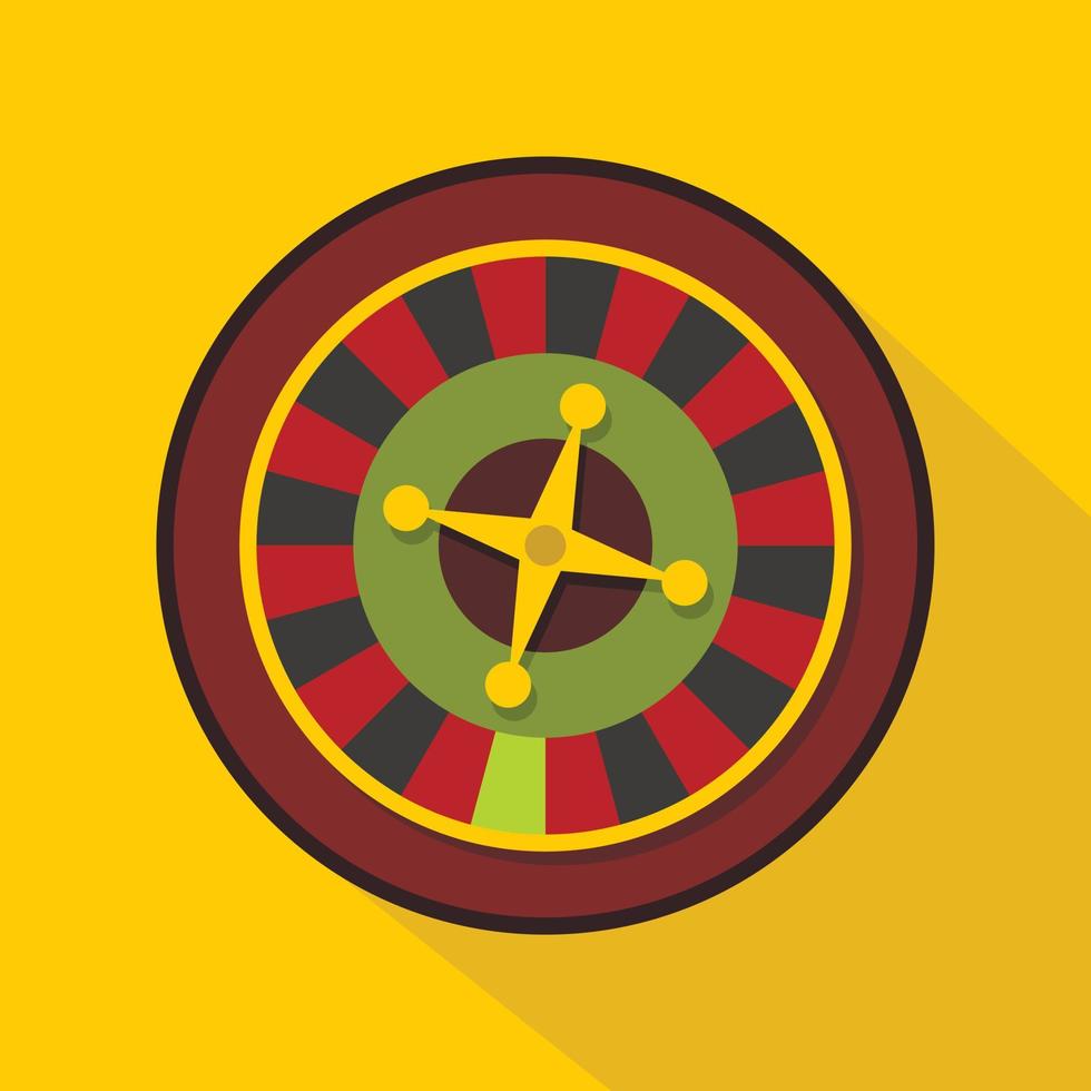 icono de ruleta de juego de casino, estilo plano vector