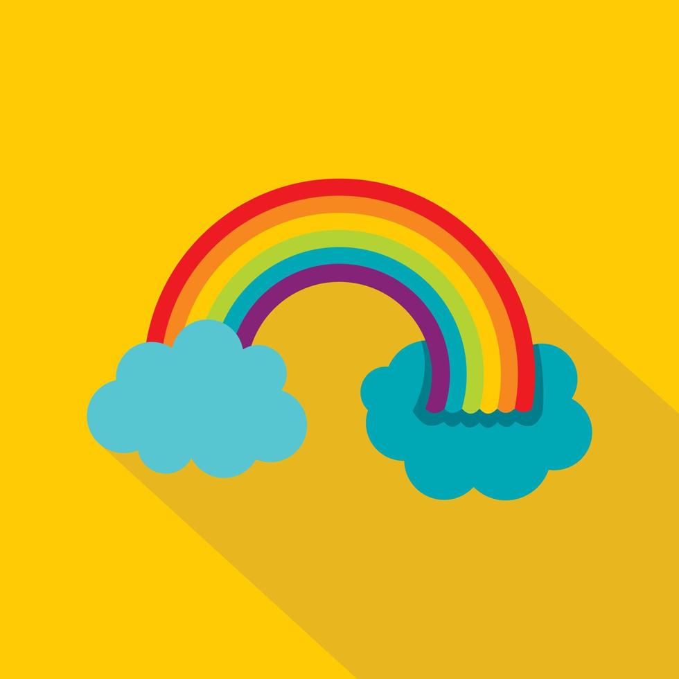 Rainbow in LGBT color icon, flat style vector