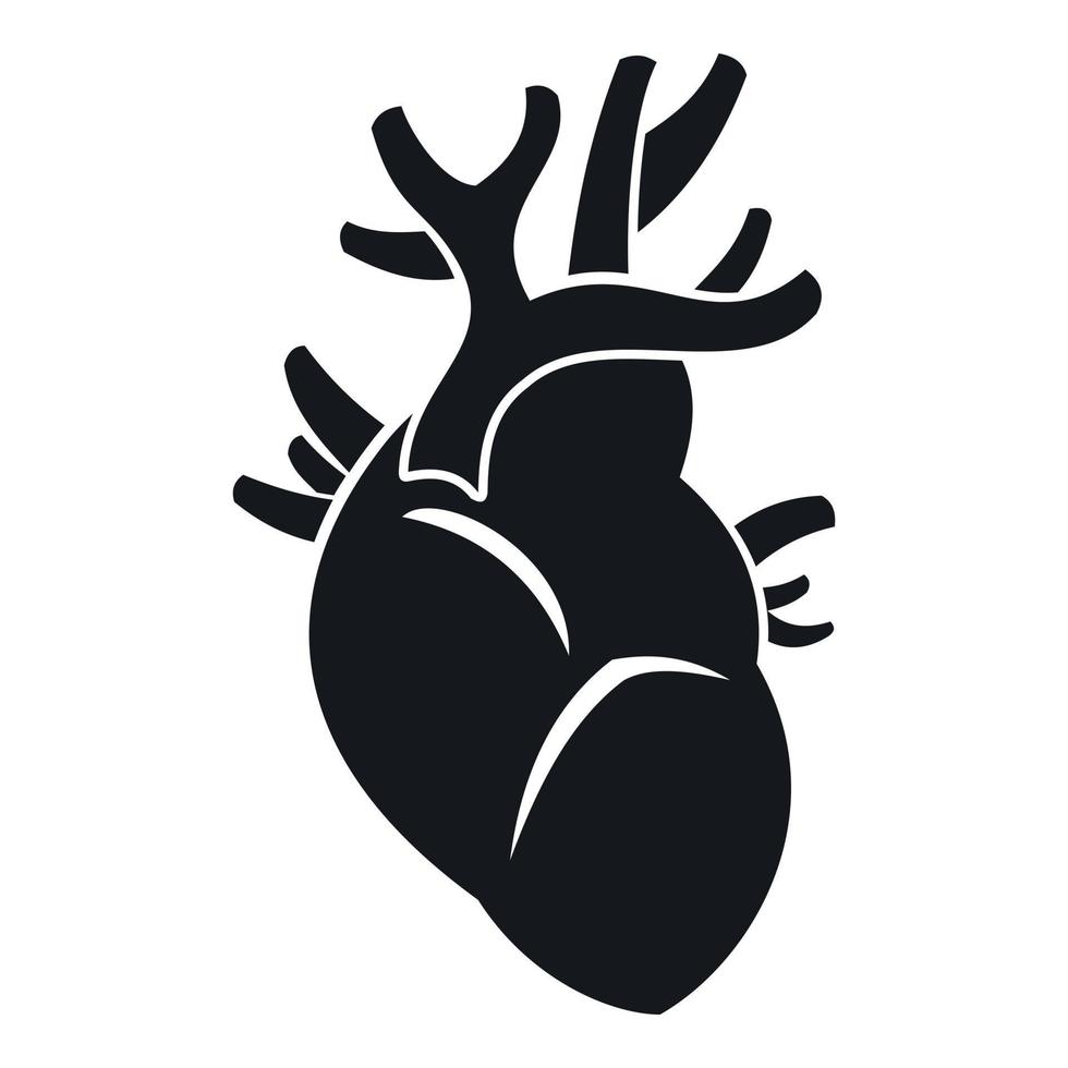 Heart icon, simple style vector