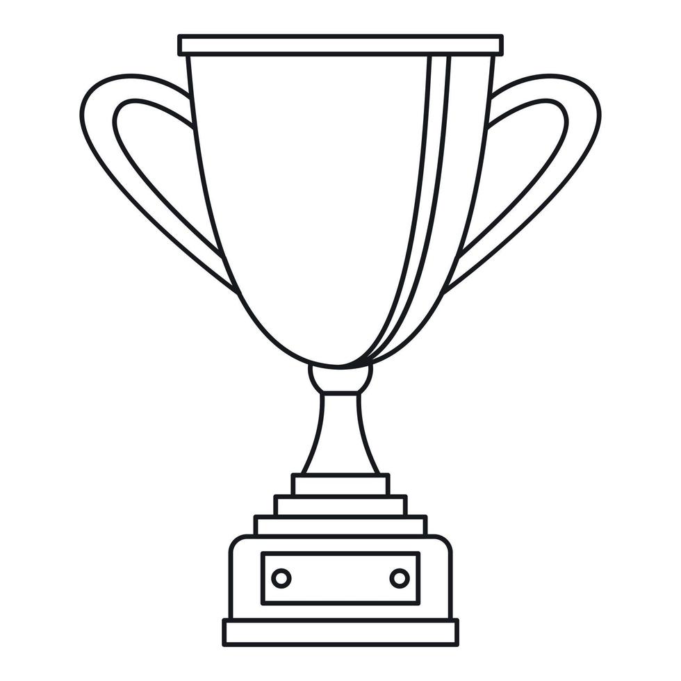 Gold cup for championship icon, outline style vector