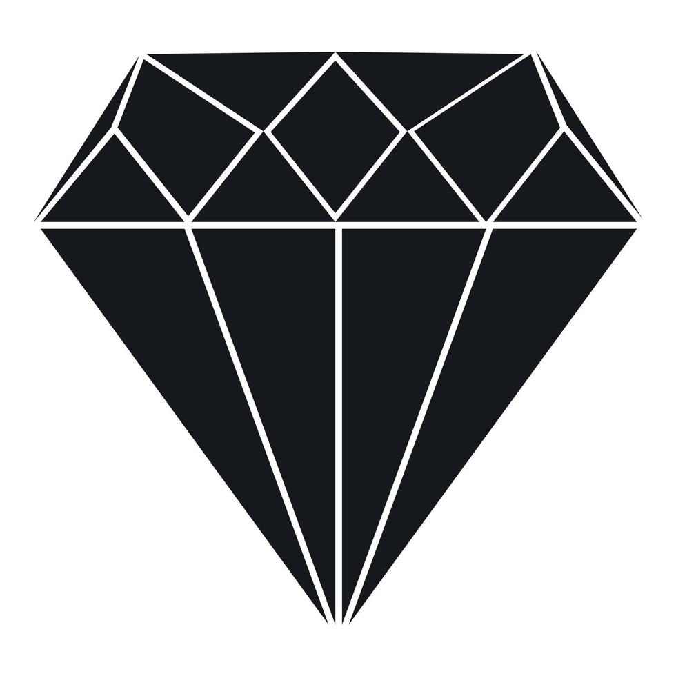 Diamond icon, simple style vector