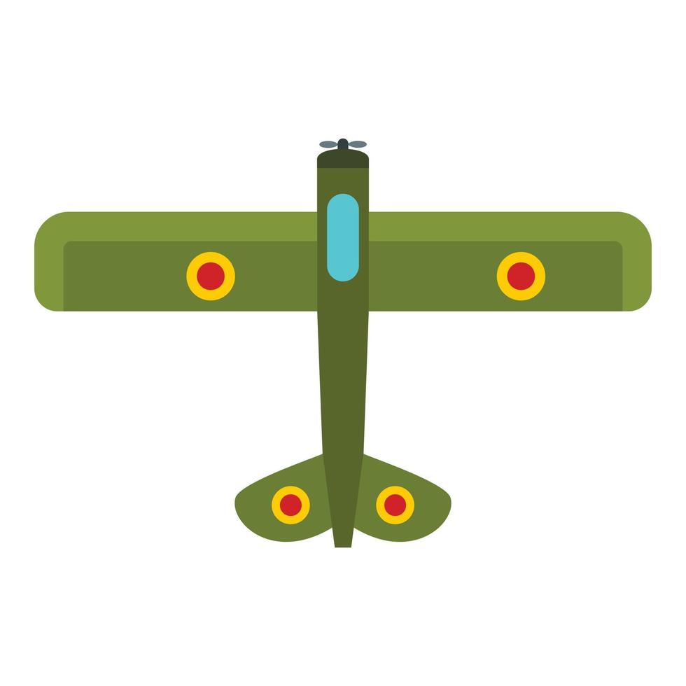 Army biplane icon, flat style vector