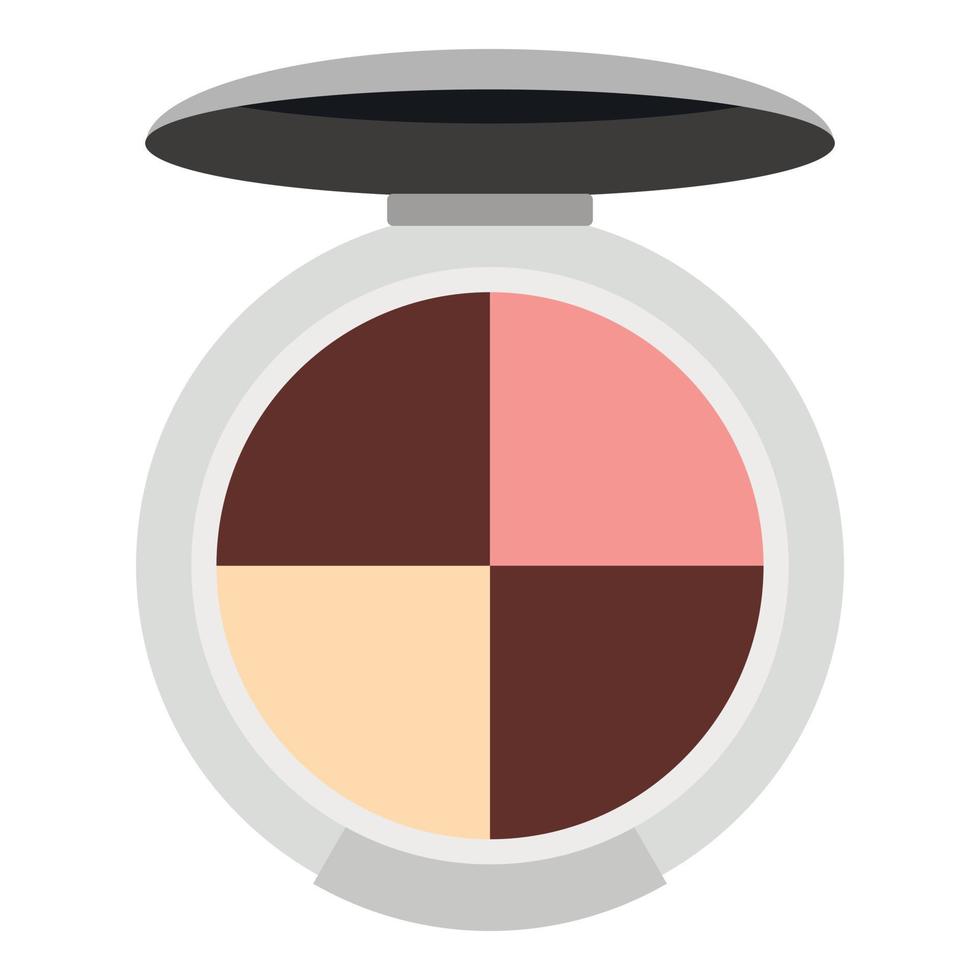 Round palette eye shadow icon, flat style vector