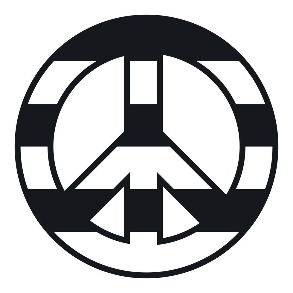 LGBT peace sign icon, simple style vector