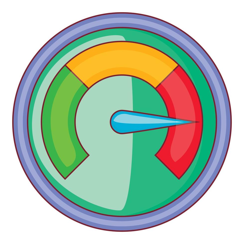 Speedometer icon, cartoon style vector