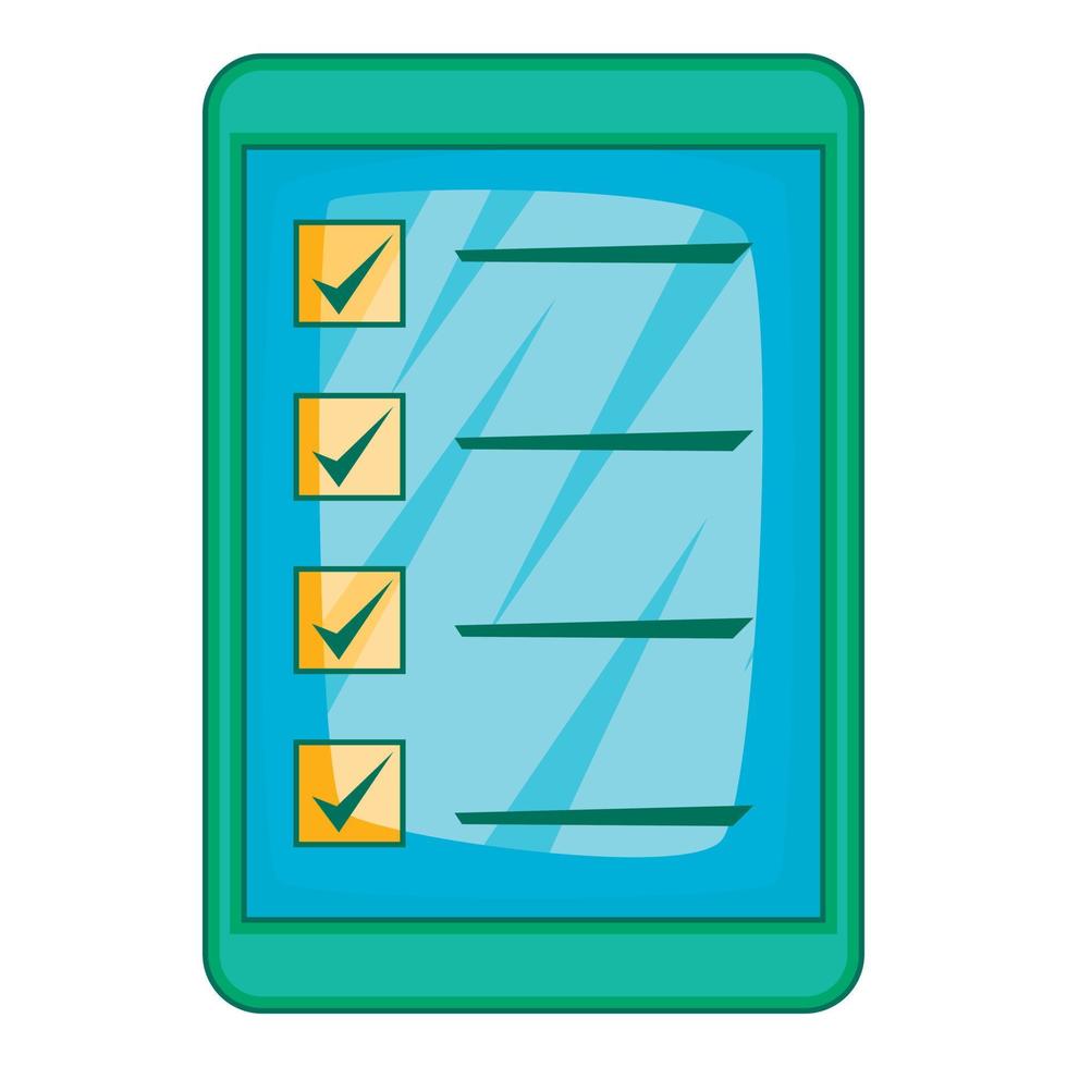 Digital checklist icon, cartoon style vector