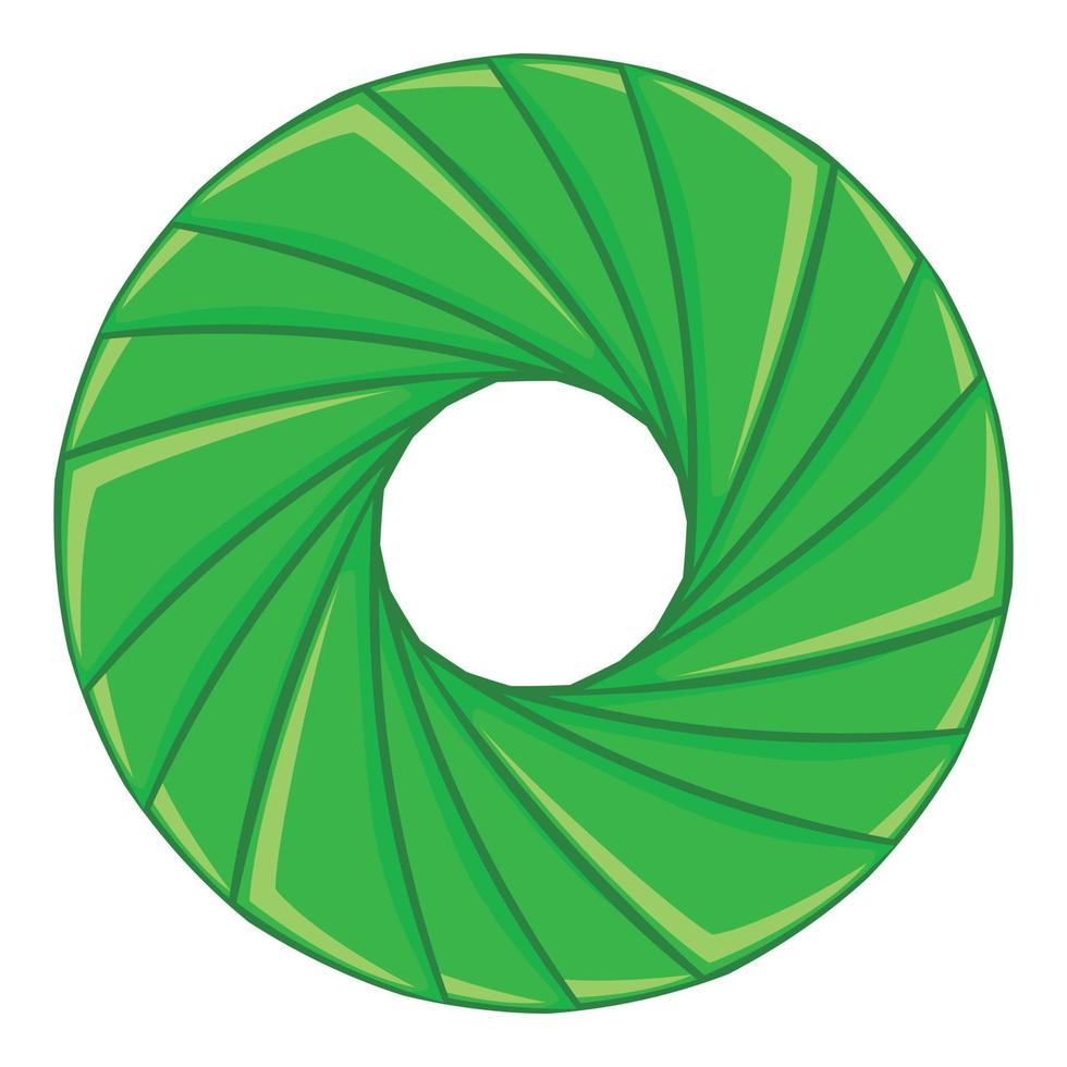 Green shutter icon, cartoon style vector