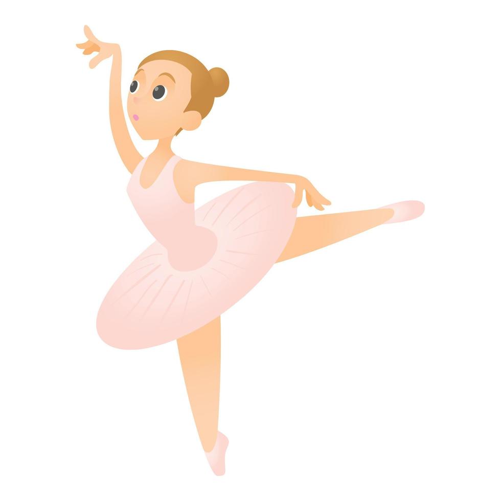 bailarina con icono de pierna levantada, estilo plano vector