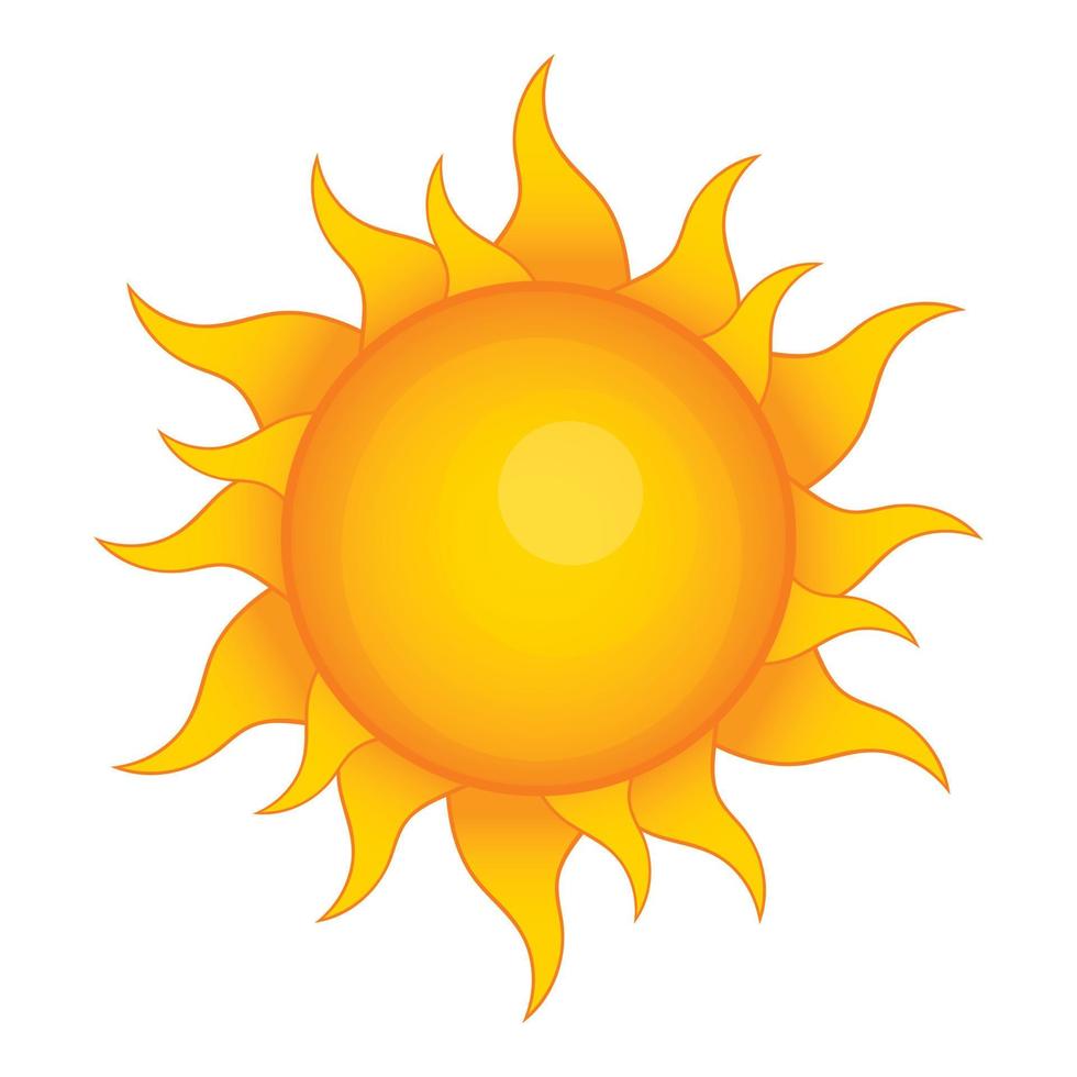 Sun icon, cartoon style vector