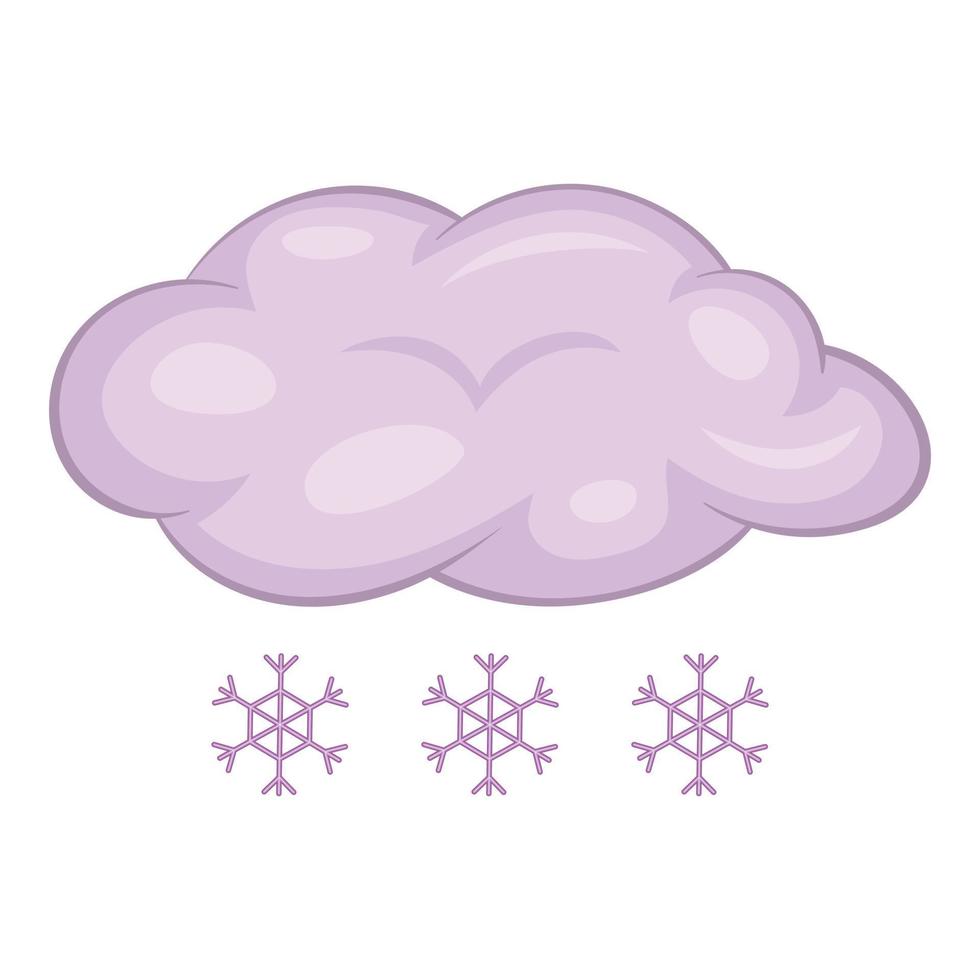 Snow with cloud icon, cartoon style vector