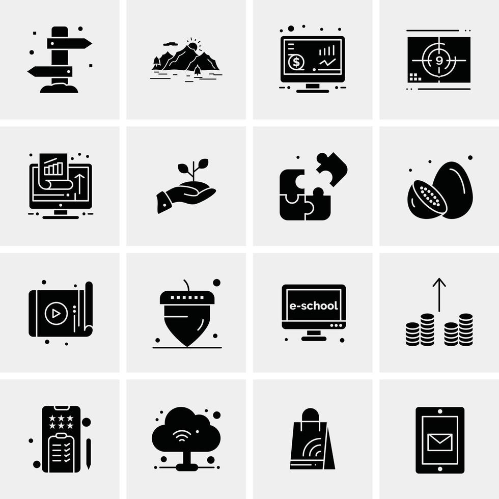 16 iconos universales de negocios vector ilustración de icono creativo para usar en proyectos relacionados con la web y dispositivos móviles