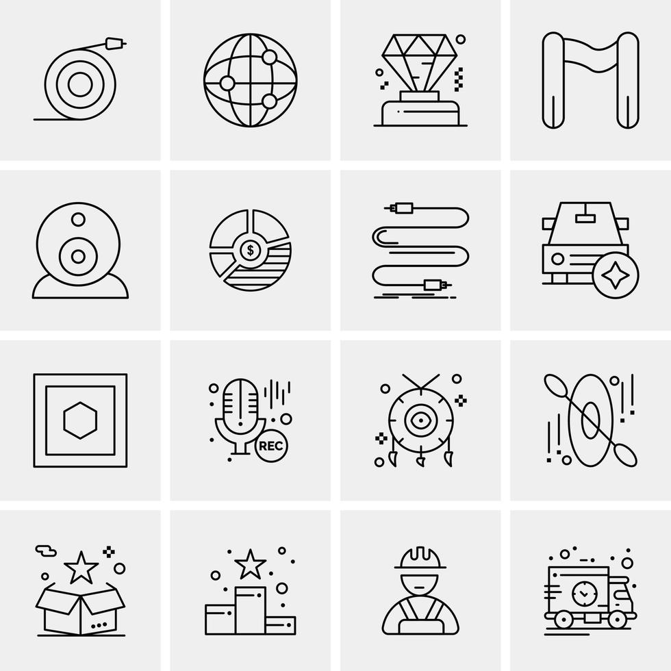 16 iconos universales de negocios vector ilustración de icono creativo para usar en proyectos relacionados con la web y dispositivos móviles