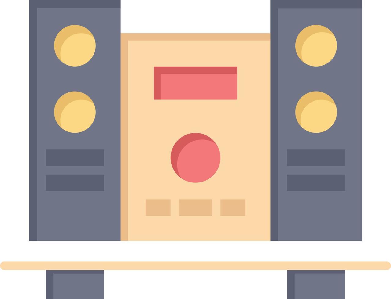 Woofer Loud Speaker Music  Flat Color Icon Vector icon banner Template