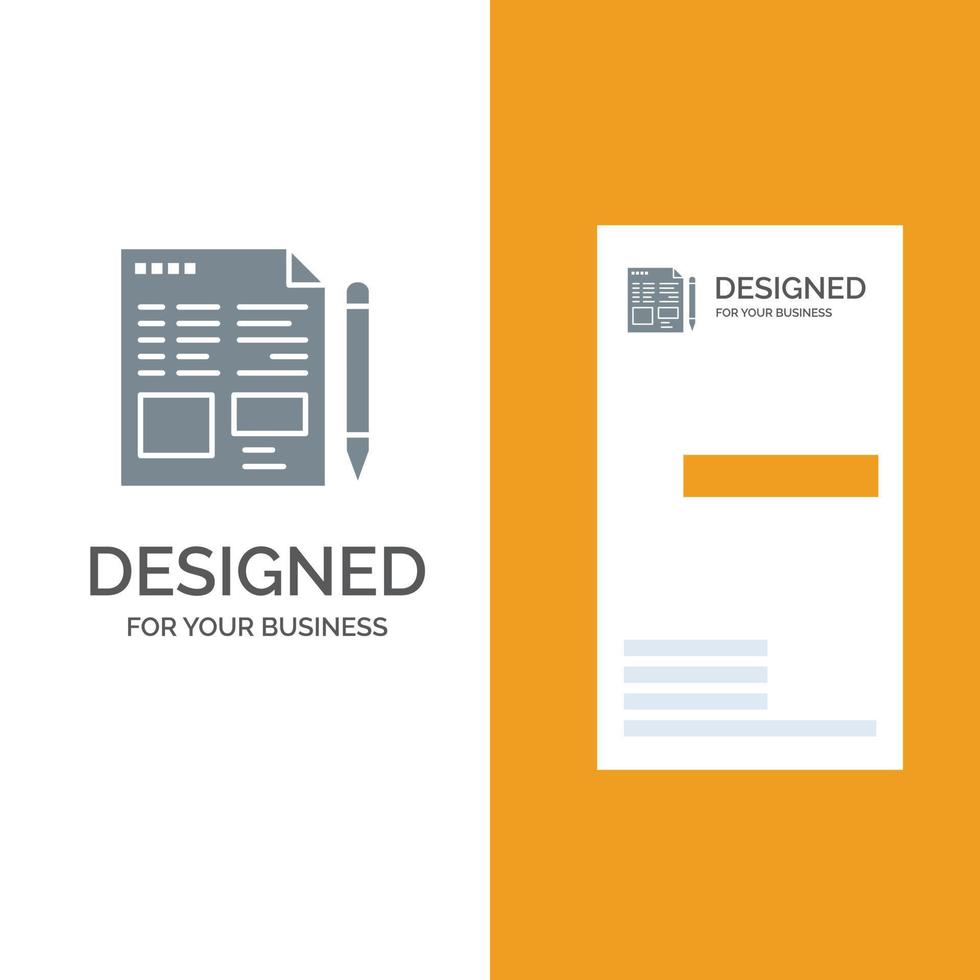 archivo de texto lápiz educación diseño de logotipo gris y plantilla de tarjeta de visita vector
