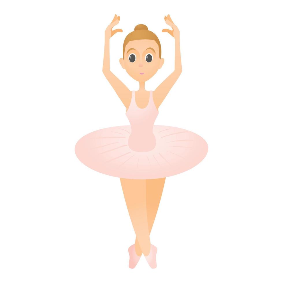 bailarina de pie en el icono de los dedos de los pies, estilo plano vector