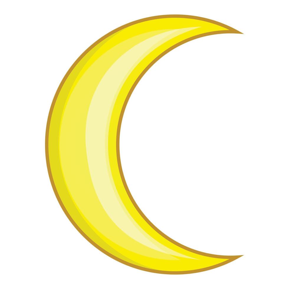 Crescent moon icon, cartoon style vector