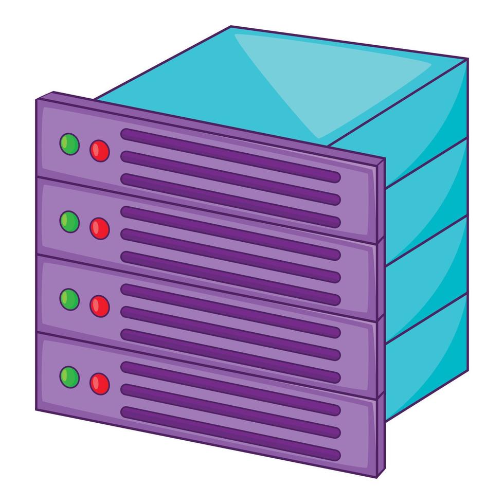 icono de base de datos, estilo de dibujos animados vector