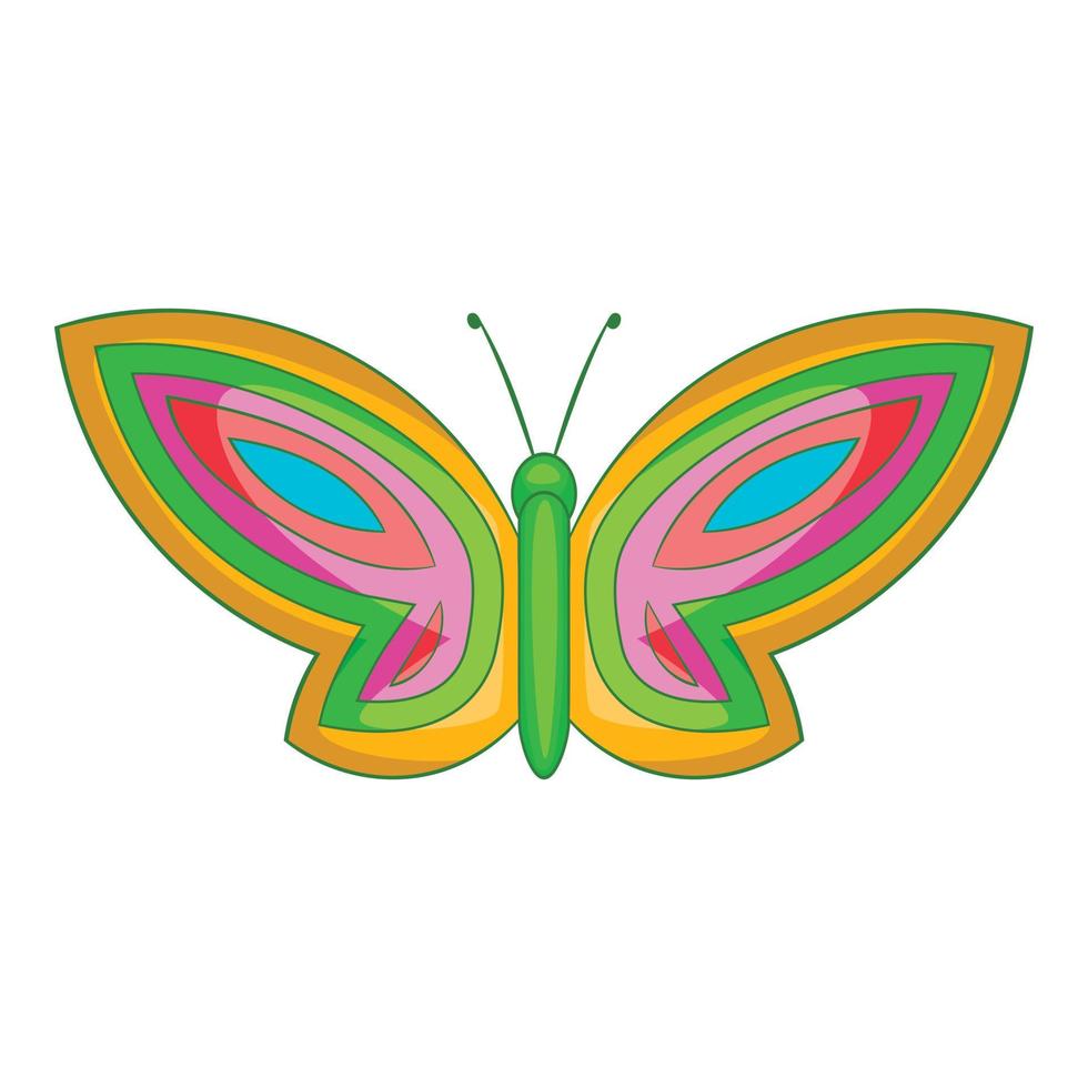 hermoso icono de mariposa, estilo de dibujos animados vector